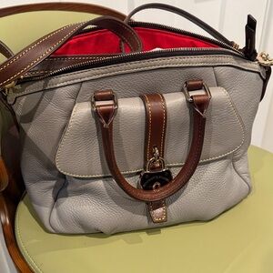 Dooney & Bourke Satchel Grey Leather,brown cross body (read the listing